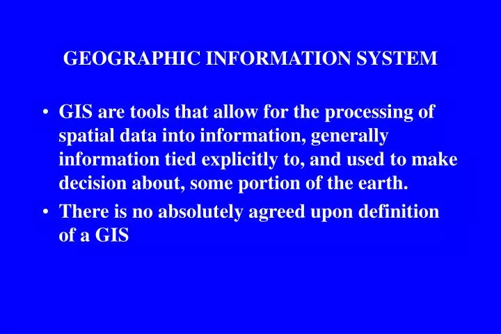 geographic information system