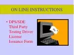 Step-by-Step Guide for Online Completion of DPS/SDE Driver License Issuance Form - slide 1