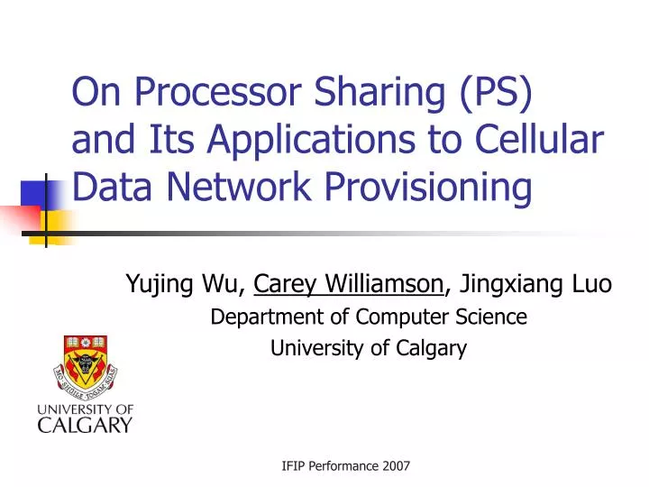 on processor sharing ps and its applications to cellular data network provisioning