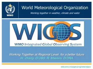 World Meteorological Organization Working together in weather, climate and water