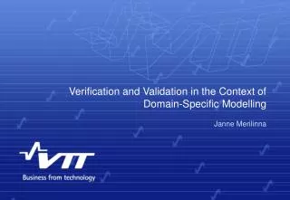 Verification and Validation in the Context of Domain-Specific Modelling