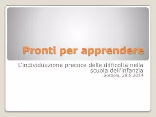 pronti per apprendere