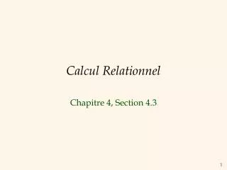 calcul relationnel