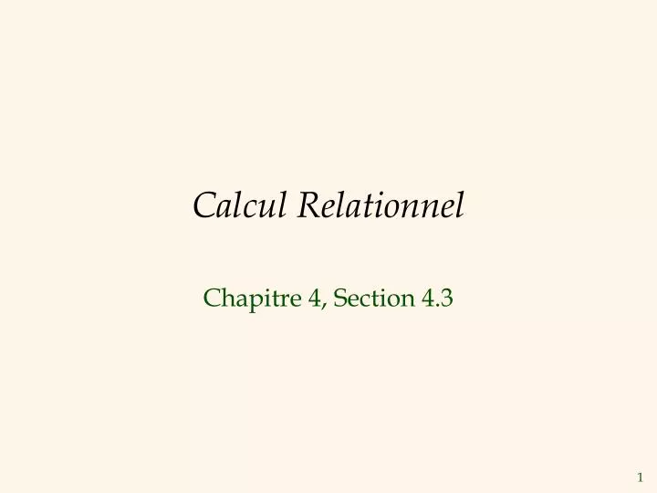 calcul relationnel