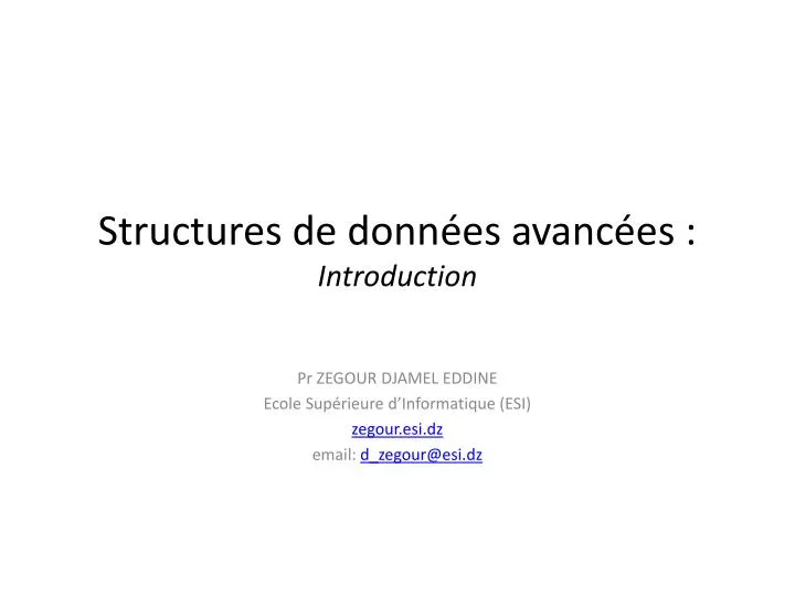 structures de donn es avanc es introduction