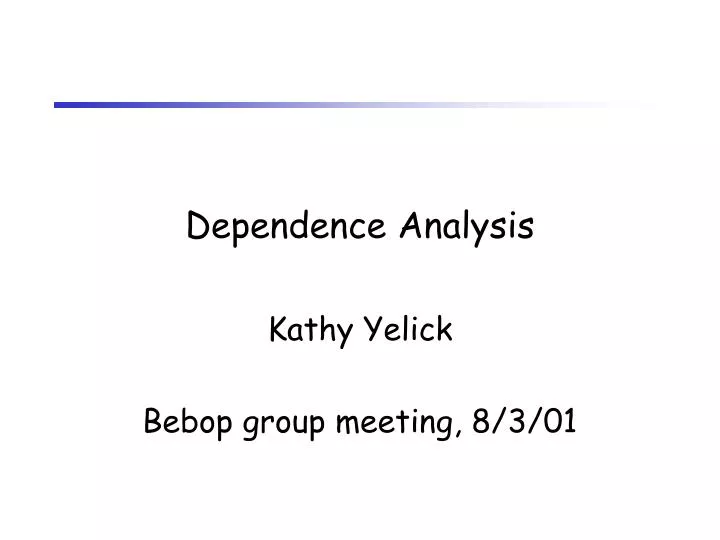 dependence analysis