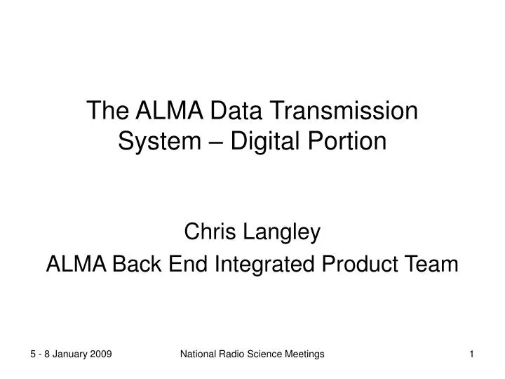 the alma data transmission system digital portion