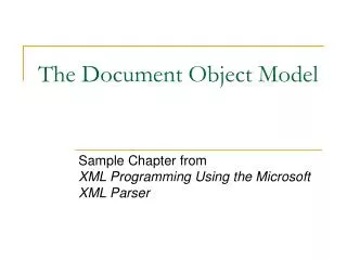 The Document Object Model