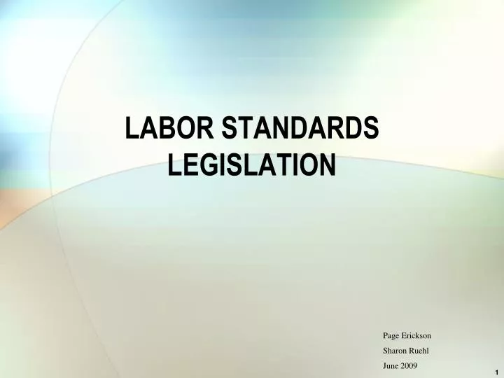 labor standards legislation