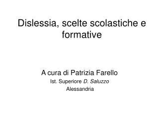 dislessia scelte scolastiche e formative