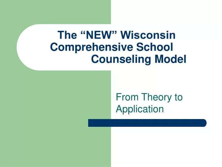 the new wisconsin comprehensive school counseling model