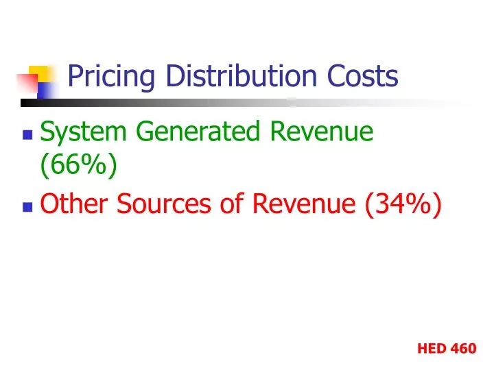 pricing distribution costs