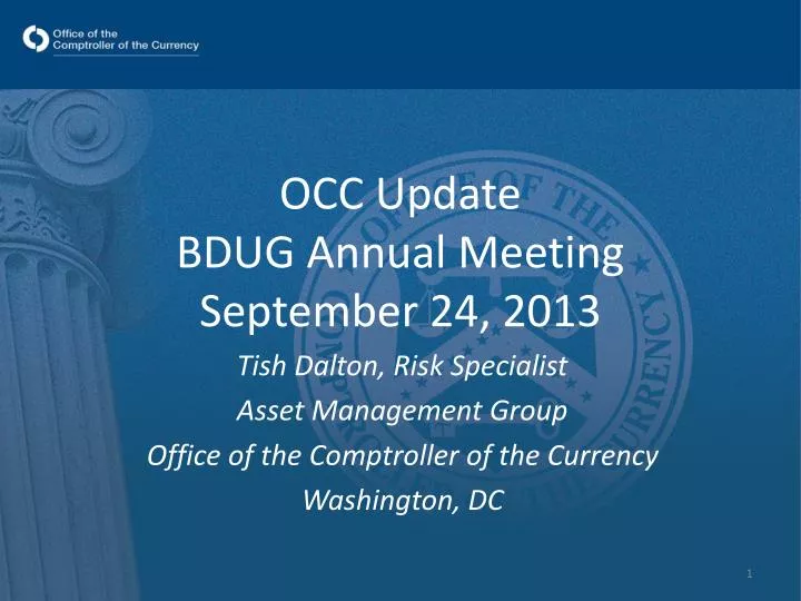 occ update bdug annual meeting september 24 2013