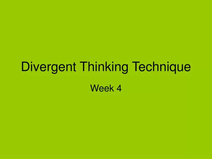 divergent thinking technique