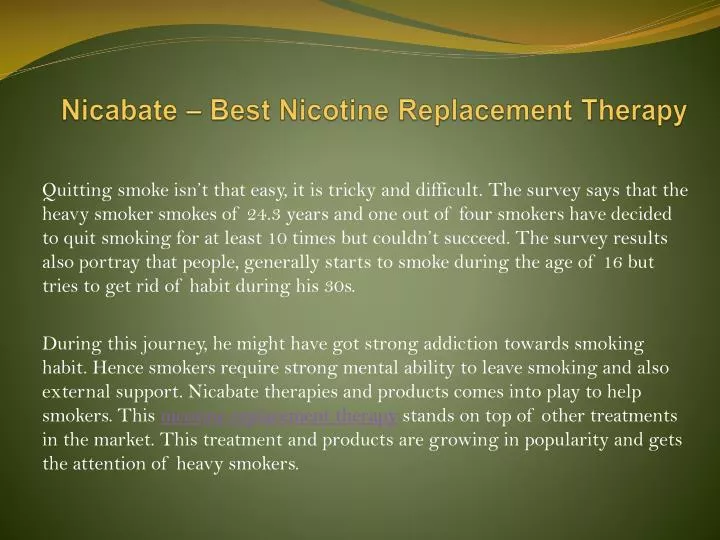 nicabate best nicotine replacement therapy