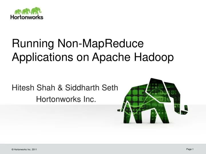 running non mapreduce applications on apache hadoop