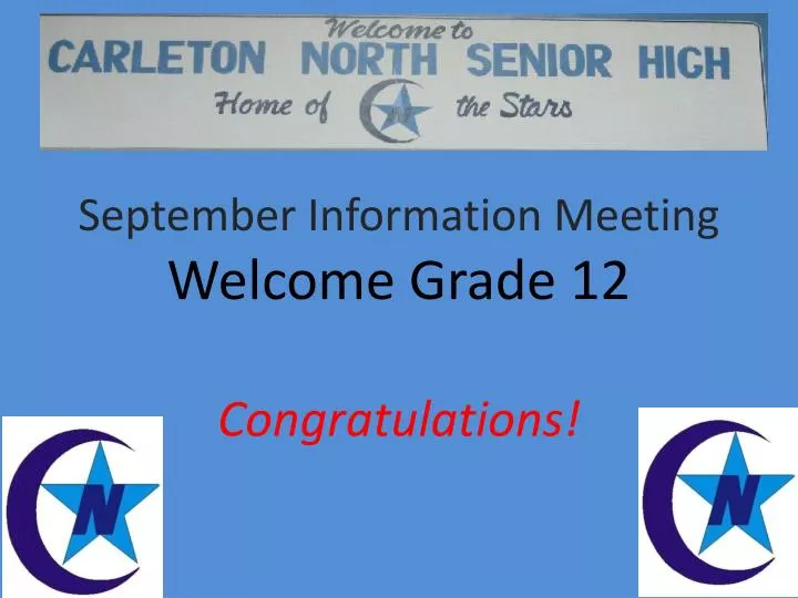 september information meeting welcome grade 12
