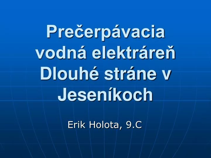 pre erp vacia vodn elektr re dlouh str ne v jesen koch