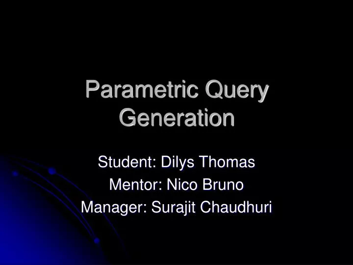 parametric query generation