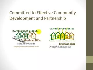Committed to Effective Community Development and Partnership