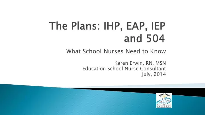 the plans ihp eap iep and 504