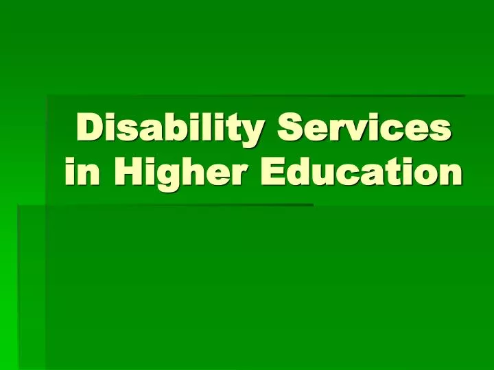 disability services in higher education