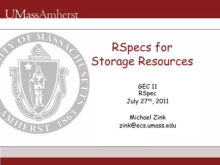rspecs for storage resources