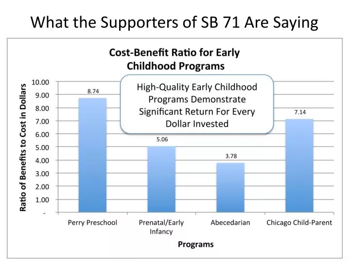 what the supporters of sb 71 are saying