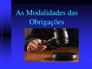 as modalidades das obriga es