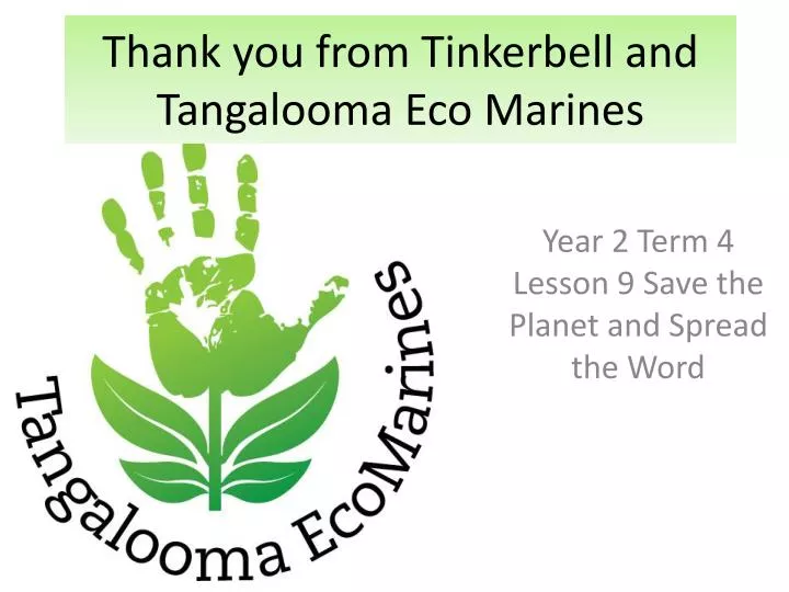 thank you from tinkerbell and tangalooma eco marines