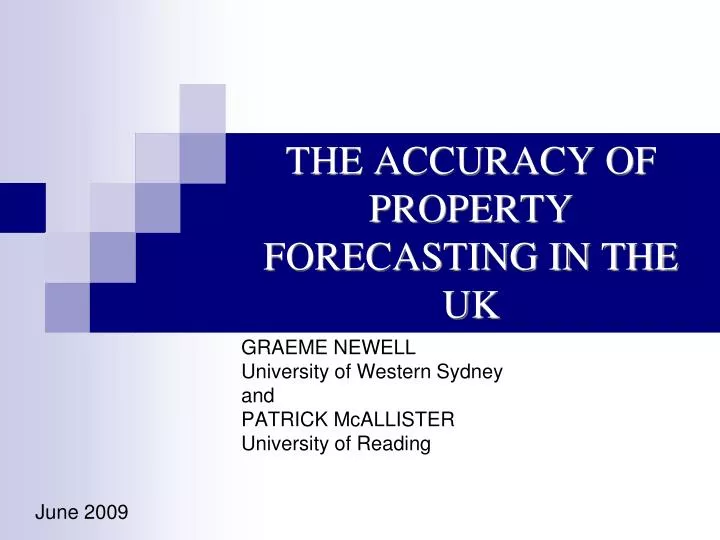 the accuracy of property forecasting in the uk