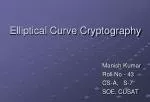 Elliptical Curve Cryptography - slide 1