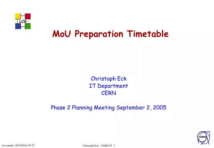 mou preparation timetable