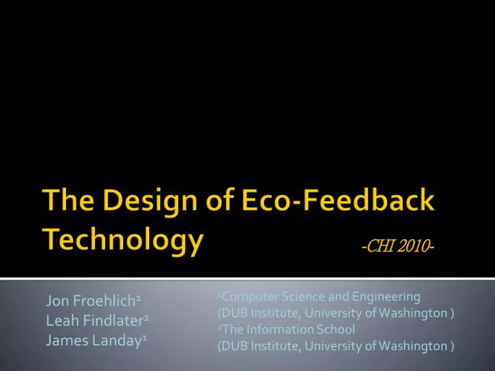 the design of eco feedback technology