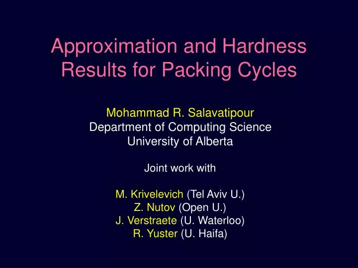 approximation and hardness results for packing cycles