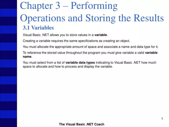 chapter 3 performing operations and storing the results