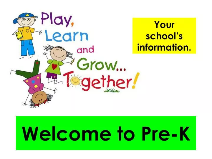 welcome to pre k