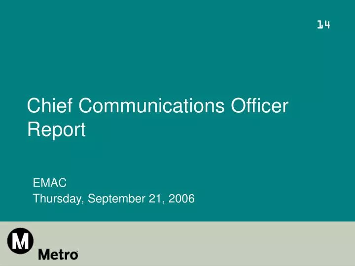 chief communications officer report