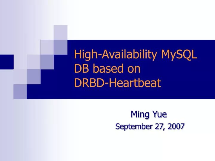 high availability mysql db based on drbd heartbeat