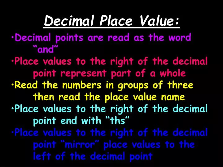 decimal place value