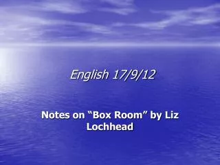 English 17/9/12