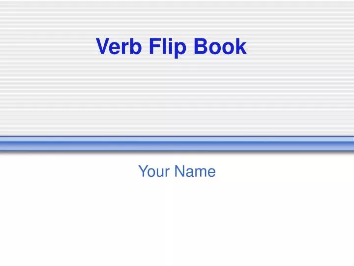 verb flip book