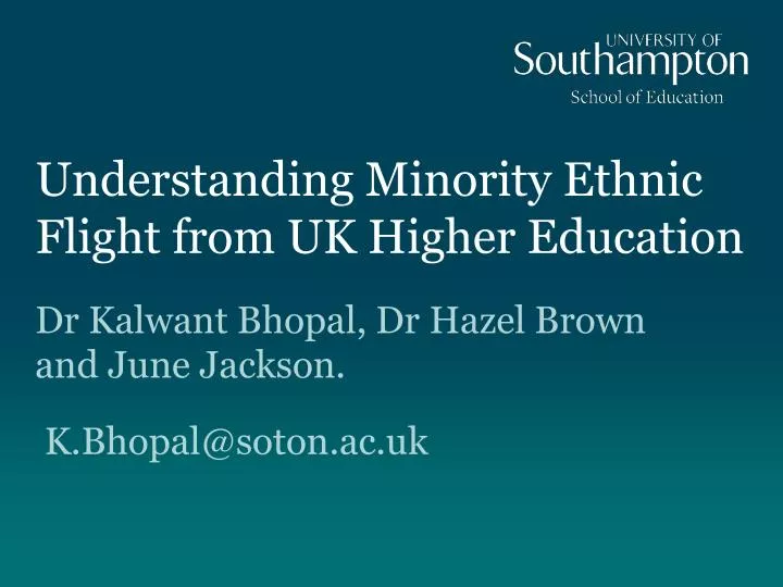 understanding minority ethnic flight from uk higher education