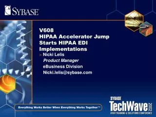 V608 HIPAA Accelerator Jump Starts HIPAA EDI Implementations