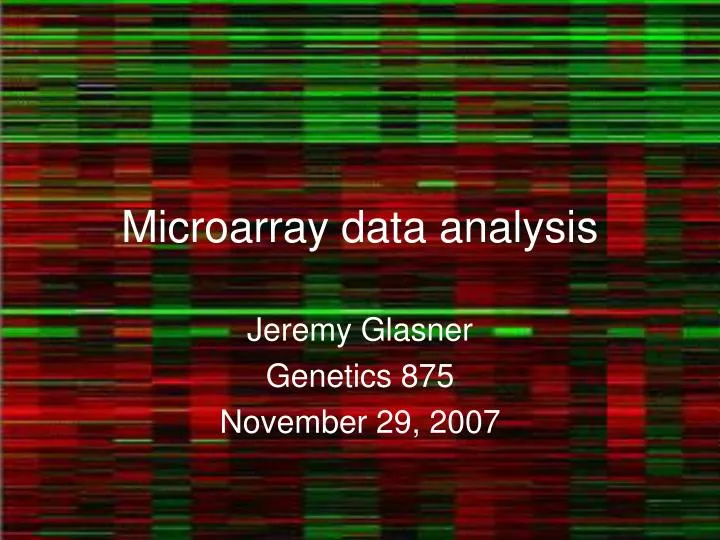 microarray data analysis