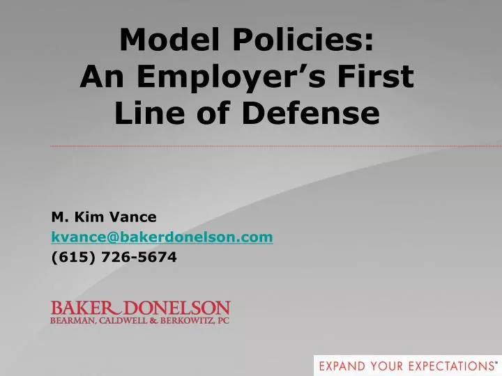 model policies an employer s first line of defense