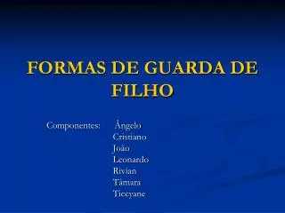 formas de guarda de filho