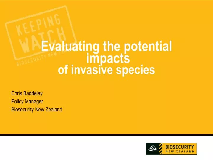 evaluating the potential impacts of invasive species