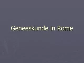 geneeskunde in rome