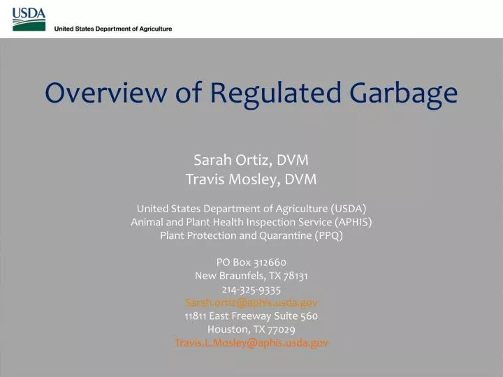 overview of regulated garbage